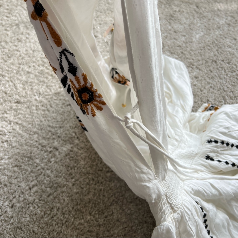 Free People White Embroidered Floral Romper - Picture 8 of 10